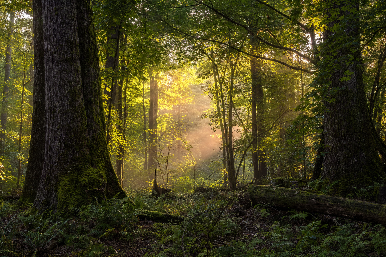 Forest at golden hour
